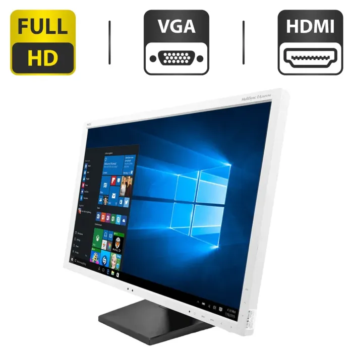 Монітор NEC MultiSync EA244WMi / 24" (1920x1200) IPS / USB-Hub, VGA, DVI, HDMI, DisplayPort, Audio / Вбудовані колонки 2x 1W / VESA 100x100 б/в - зображення 1