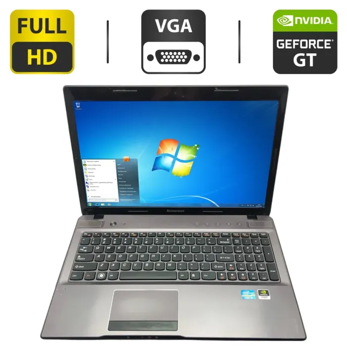 Ноутбук Lenovo IdeaPad Z570 / 15.6" (1366x768) TN / Intel Core i3-2330M (2 (4) ядра по 2.2 GHz) / 6 GB DDR3 / 500 GB HDD / nVidia GeForce GT 540M, 1 GB GDDR3, 64-bit / WebCam б/в - зображення 1