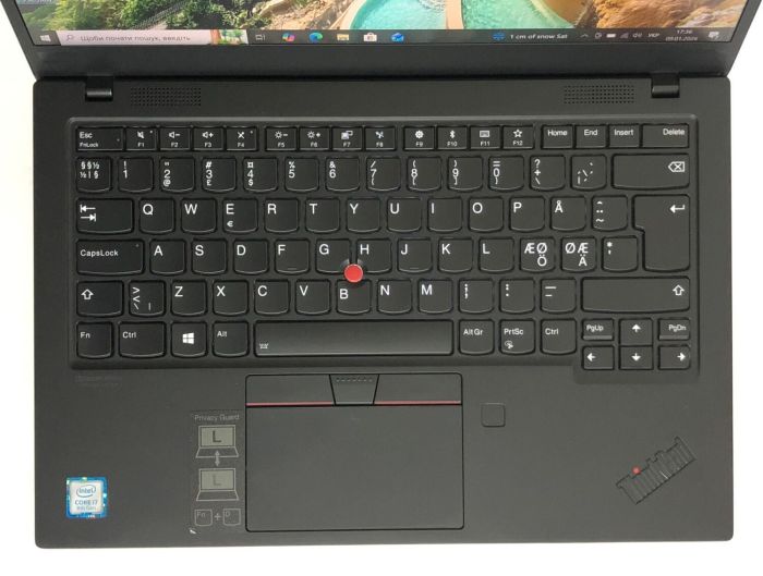 Ультрабук Б-клас Lenovo Thinkpad X1 Carbon G7 / 14" (1920x1080) IPS / Intel Core i7-8565U (4 (8) ядра по 1.8 - 4.6 GHz) / 16 GB DDR4 / 192 GB SSD / Intel UHD Graphics / WebCam / Win 10 Pro б/в - зображення 8