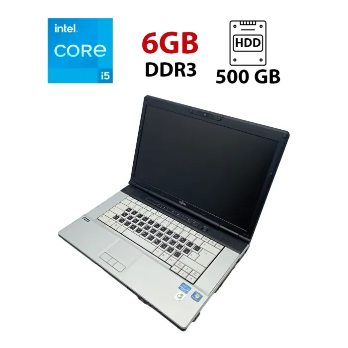 Ноутбук Fujitsu LifeBook E751 / 15.6’’ (1366x768) TN / Intel Core i5-2520M (2 (4) ядра по 2.5 - 3.2 GHz)/ 6 GB DDR3 / 500 GB HDD / Intel HD Graphics 3000 / WebCam б/в - зображення 1