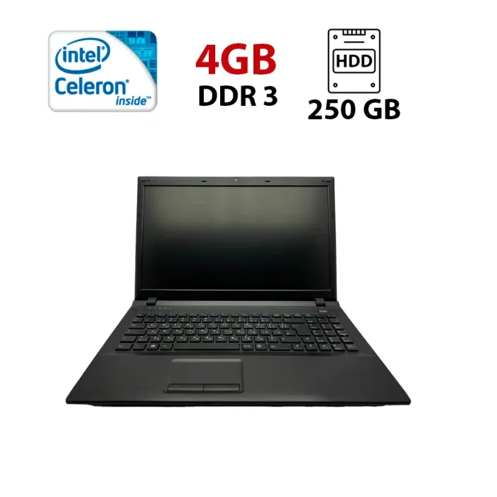 Ноутбук Terra Mobile 1512 / 15.6" (1366x768) TN / Intel Celeron 1037U (2 ядра по 1.8 GHz) / 4 GB DDR3 / 250 GB HDD / Intel HD Graphics 2500 / WebCam / АКБ не тримає б/в - зображення 1