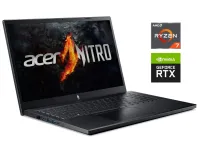 Ігровий ноутбук Acer Nitro V15 ANV15-41 / 15.6" (1920x1080) IPS / AMD Ryzen 7 7735HS (8 (16) ядер по 3.2 - 4.75 GHz) / 16 GB DDR5 / 512 GB SSD NVMe / nVidia GeForce RTX 4050, 6 GB GDDR6, 96-bit / WebCam б/в
