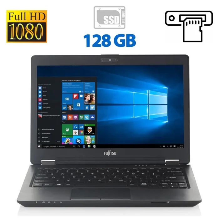 Нетбук Fujitsu LifeBook U727 / 12.5" (1920x1080) IPS / Intel Core i5-7200U (2 (4) ядра по 2.5 - 3.1 GHz) / 8 GB DDR4 / 128 GB SSD / Intel HD Graphics 620 / WebCam / VGA / Windows 10 Pro б/в - зображення 1
