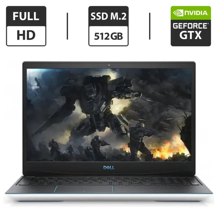 Ігровий ноутбук Dell G3 3590 / 15.6" (1920x1080) IPS / Intel Core i5-9300H (4 (8) ядра по 2.4 - 4.1 GHz) / 16 GB DDR4 / 512 GB SSD M.2 / nVidia GeForce GTX 1660 Ti Max-Q, 6 GB GDDR6, 192-bit / WebCam б/в - зображення 1