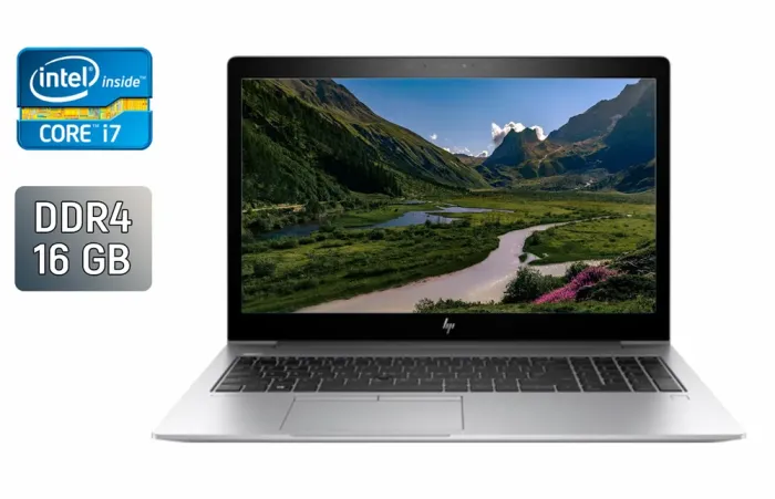 Ультрабук HP EliteBook 850 G5 / 15.6" (1920x1080) IPS / Intel Core i7-8550U (4 (8) ядра по 1.8 - 4.0 GHz) / 16 GB DDR4 / 512 GB SSD / Intel UHD Graphics 620 / WebCam / TouchID / Windows 10 б/в - зображення 1