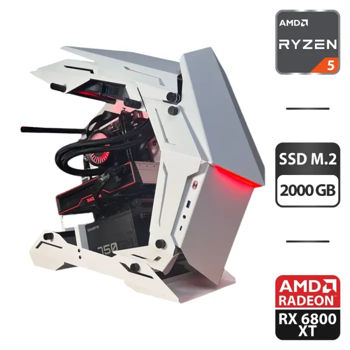 Збірка під замовлення: ігровий ПК Jonsbo MOD-3 Mini Gray Tower / AMD Ryzen 5 7500F (6 (12) ядер по 3.7 - 5.0 GHz) / 32 GB DDR5 / 2000 GB SSD M.2 / AMD Radeon RX 6800 XT, 16 GB GDDR6, 256-bit / 750W б/в - зображення 1