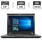 Ноутбук Lenovo ThinkPad T430 / 14" (1600x900) TN / Intel Core i7-3520M (2 (4) ядра по 2.9 - 3.6 GHz) / 8 GB DDR3 / 240 GB SSD / Intel HD Graphics 4000 / VGA б/в