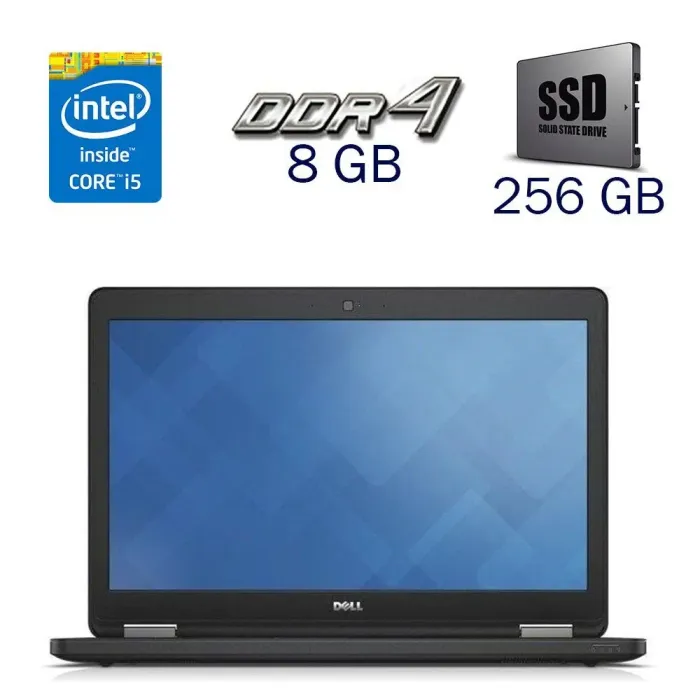 Ноутбук Б-клас Dell Latitude E5570 / 15.6" (1366x768) TN / Intel Core i5-6300U (2 (4) ядра по 2.4 GHz) / 8 GB DDR4 / 256 GB SSD / Intel HD Graphics 520 / WebCam б/в - зображення 1