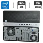 Комп'ютер HP EliteDesk 800 G3 Tower / Intel Core i7-6700 (4 (8) ядра по 3,4 - 4,0 ГГц) / 8 ГБ DDR4 / 256 ГБ SSD / Intel HD Graphics 530 / DVD-ROM / Windows 11 Pro б/в