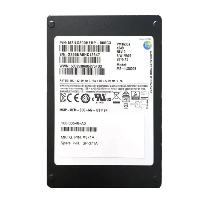 Твердотільний накопичувач SSD Samsung PM1635a / 2.5" / 800 GB / SAS 12G / 3 DWPD б/в - зображення 1