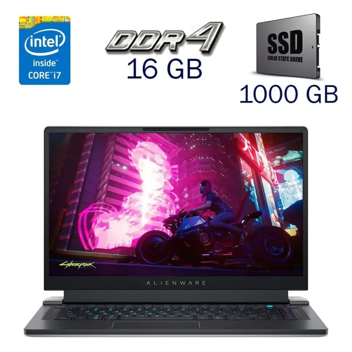 Ігровий ноутбук Dell Alienware x15 R1 / 15.6" (1920x1080) IPS / Intel Core i7-11800H (8 (16) ядер 2.3 - 4.6 GHz) / 16 GB DDR4 / 1000 GB SSD / nVidia GeForce RTX 3070, 8 GB GDDR6, 256-bit / WebCam б/в - зображення 1
