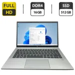 Ультрабук Б-клас HP EliteBook 830 G8 / 13.3" (1920x1080) IPS / Intel Core i5-1145G7 (4 (8) ядра по 2.6 - 4.4 GHz) / 16 GB DDR4 / 512 GB SSD / Intel Iris X Graphics / WebCam б/в
