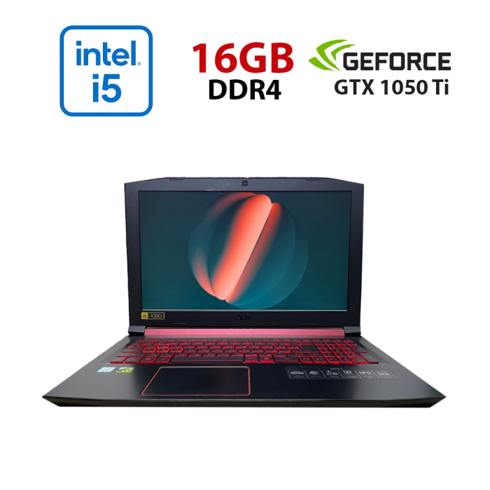 Ігровий ноутбук Acer Nitro 5 AN515-51 / 15.6" (1920x1080) IPS / Intel Core i5-7300HQ (4 ядра по 2,5 - 3,5 ГГц) / 16 ГБ DDR4 / 256 ГБ SSD / nVidia GeForce GTX 1050 Ti, 4 ГБ GDDR5, 128-біт / WebCam б/в - изображение 1