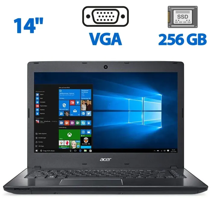 Ноутбук Б-клас Acer TravelMate P249-M / 14" (1366x768) TN / Intel Core i3-6100U (2 (4) ядра по 2.3 GHz) / 4 GB DDR4 / 256 GB SSD M.2 / Intel HD Graphics 520 / WebCam / VGA б/в - зображення 1