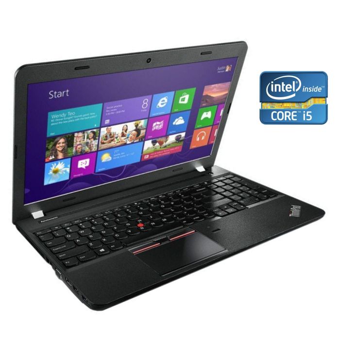 Ноутбук Б-клас Lenovo ThinkPad E550 / 15.6" (1920x1080) TN / Intel Core i5-5200U (2 (4) ядра по 2.2 - 2.7 GHz) / 8 GB DDR3 / 192 GB SSD / Intel HD Graphics 5500 / WebCam / DVD-ROM / Win 10 Pro б/в - зображення 1