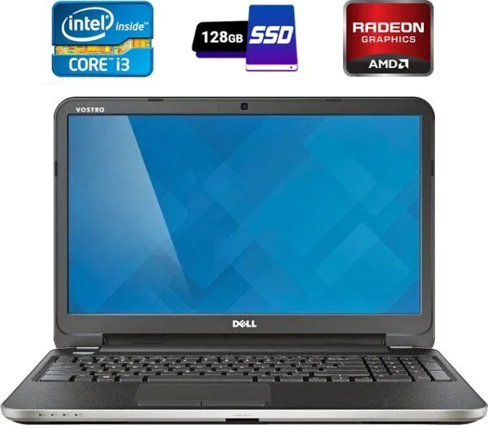 Ноутбук Б-клас Dell Vostro 2521 / 15.6" (1366x768) TN / Intel Core i3-3227U (2 (4) ядра по 1.9 GHz) / 4 GB DDR3 / 128 GB SSD / AMD Radeon HD 7670M, 1 GB DDR3, 128-bit / WebCam / DVD-RW / HDMI б/в - зображення 1