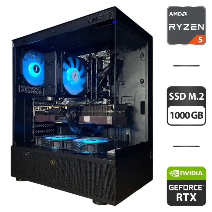 Збірка під замовлення: ігровий ПК 1stPlayer Mi7 ARGB Tower / AMD Ryzen 5 5600 (6 (12) ядер по 3.5 - 4.4 GHz) / 32 GB DDR4 / 1000 GB SSD M.2 / nVidia GeForce RTX 3070 Ti, 8 GB GDDR6X, 256-bit / 750W б/в - зображення 1