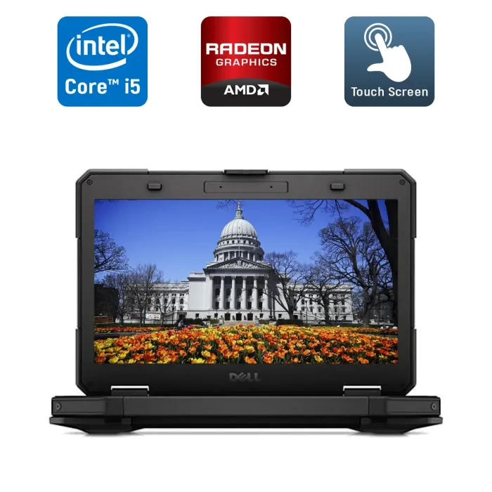 Захищений ноутбук Dell Latitude 14 Rugged 5414 / 14" (1920x1080) IPS Touch / Intel Core i5-6300U (2 (4) ядра по 2,4 - 3,0 ГГц) / 16 ГБ DDR4 / 512 ГБ SSD / AMD Radeon R7 M360, 2 ГБ DDR3, 64-біт / Сканер відбитків пальців / 4G / Windows 10 б/в - зображення 1