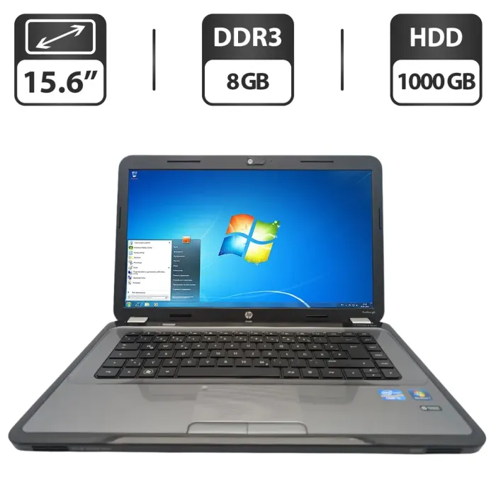 Ноутбук HP Pavillion g6-1340eg / 15.6" (1366x768) TN / Intel Core i5-2450M (2 (4) ядра по 2.5 - 3.1 GHz) / 8 GB DDR3 / 1000 GB HDD / Intel HD Graphics 3000 / WebCam / DVD-ROM б/в - зображення 1