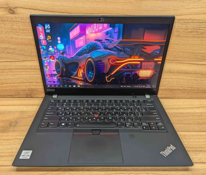Ультрабук Lenovo ThinkPad T14 Gen 1 / 14" (1920x1080) IPS / Intel Core i7-10610U (4 (8) ядра по 1.8 - 4.9 GHz) / 16 GB DDR4 / 480 GB SSD / Intel UHD Graphics / WebCam / TouchID / Windows 10 б/в - зображення 2