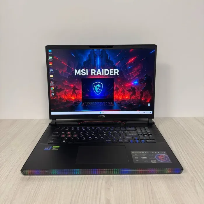 Ігровий ноутбук MSI Raider GE78HX 13VH / 17.3" (2560x1440) IPS / Intel Core i9-13950HX (24 (32) ядра по 2,2 - 5,5 ГГц) / 32 ГБ DDR5 / 2000 ГБ SSD NVMe / nVidia GeForce RTX 4080, 12 ГБ GDDR6, 192-bit / WebCam б/в - зображення 2