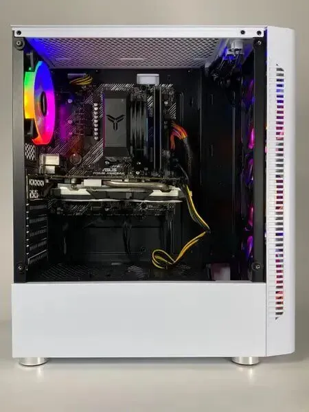 Ігровий ПК 1stPlayer White ATX / AMD Ryzen 5 2600 (6 (12) ядер 3,4 - 3,9 ГГц) / 16 ГБ DDR4 / 128 ГБ SSD + 1000 ГБ HDD / AMD Radeon RX 570, 8 ГБ GDDR5, 256-біт / 500 Вт / Asus Prime A520M-K б/в - зображення 5