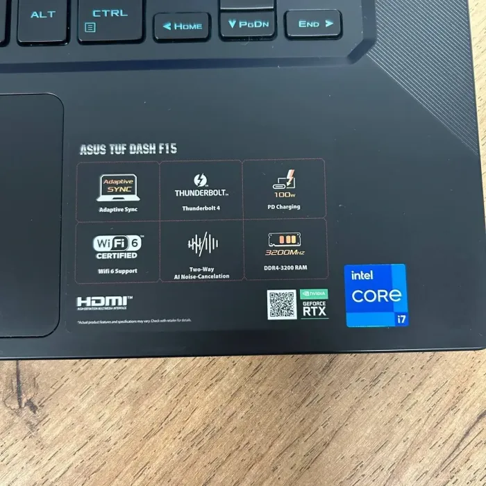 Ігровий ноутбук Asus TUF Dash F15 FX516PE / 15.6" (1920x1080) IPS / Intel Core i7-11370H (4 (8) ядра по 3.0 - 4.8 GHz) / 16 GB DDR4 / 512 GB SSD / nVidia GeForce RTX 3050 Ti, 4 GB GDDR6, 128-bit б/в - зображення 8