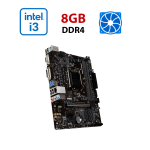 Комплект: Материнська плата MSI H310M Pro-VD Plus / s1151 / Intel Core i3-8100 (4 ядра по 3,6 ГГц) / 8 ГБ DDR4 + Кулер б/в