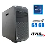 Робоча станція HP Z4 G4 Workstation Tower / Intel Xeon W-2123 (4 (8) ядра по 3.6 - 3.9 GHz) / 64 GB DDR4 / 256 GB SSD M.2 / no video card / DVD-ROM б/в