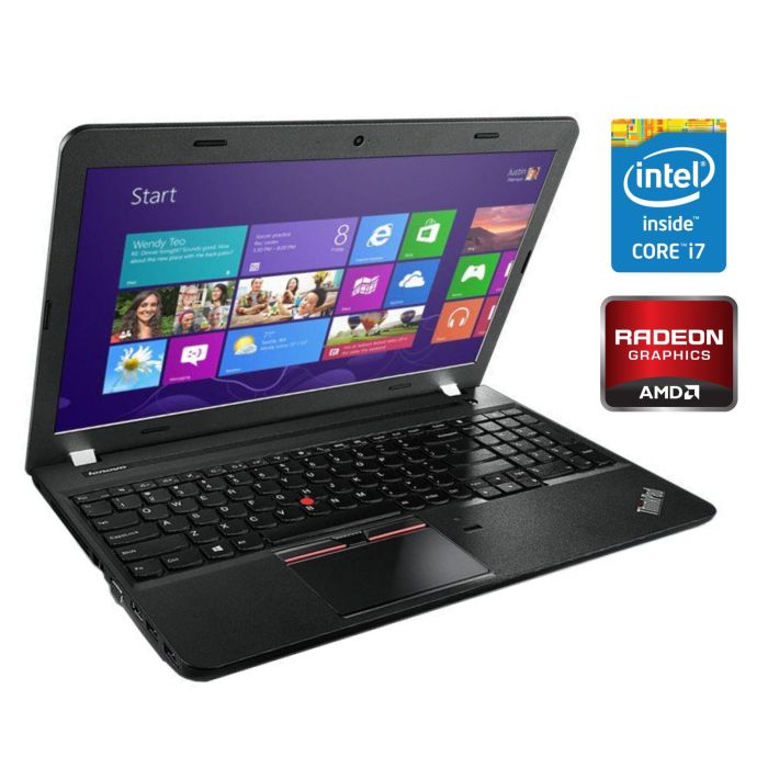 Ноутбук Lenovo ThinkPad E550 / 15.6" (1920x1080) TN / Intel Core i7-5500U (2 (4) ядра по 2.4 - 3.0 GHz) / 8 GB DDR3 / 192 GB SSD / AMD Radeon R7 M265, 2 GB DDR3, 128-bit / WebCam / Win 10 Pro б/в - зображення 1