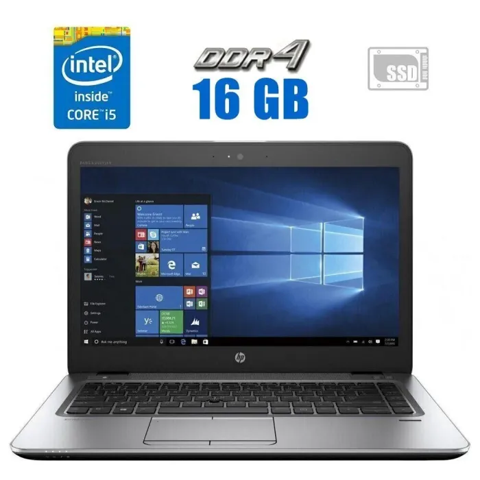 Ноутбук HP EliteBook 840 G4 / 14" (1920x1080) TN / Intel Core i5-7200U (2 (4) ядра по 2.5 - 3.1 GHz) / 16 GB DDR4 / 240 GB SSD / Intel HD Graphics 620 / WebCam б/в - зображення 1