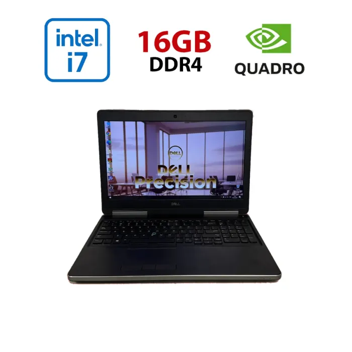 Мобільна робоча станція Dell Precision 7510 / 15,6" (1920x1080) IPS / Intel Core i7-6820HQ (4 (8) ядра по 2,7 - 3,6 ГГц) / 16 ГБ DDR4 / 256 ГБ SSD / nVidia Quadro M2000M, 4 ГБ GDDR5, 128-біт / WebCam б/в - зображення 1