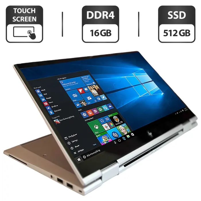 Ультрабук-трансформер HP EliteBook 830 G8 x360 / 13.3" (1920x1080) IPS Touch / Intel Core i5-1145G7 (4 (8) ядра по 2.6 - 4.4 GHz) / 16 GB DDR4 / 512 GB SSD / Intel Iris Xe Graphics / WebCam б/в - зображення 1