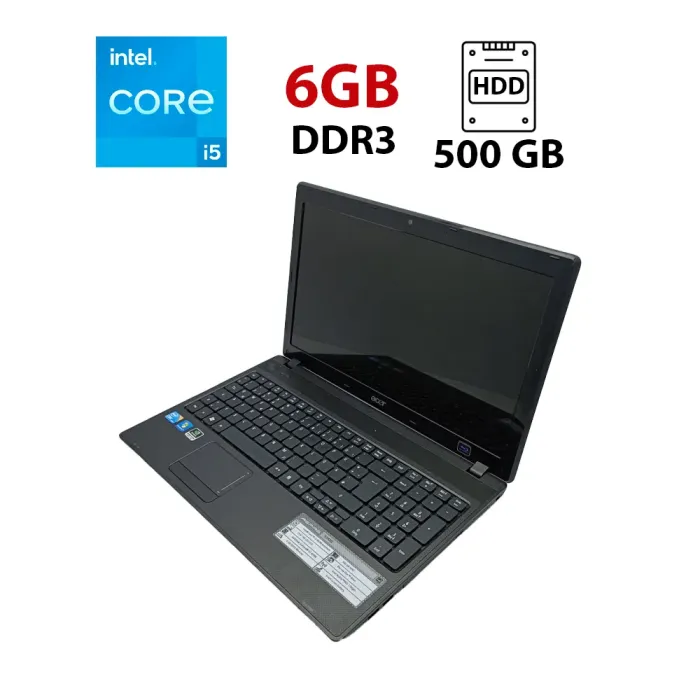 Ноутбук Acer Aspire 5742G / 15.6" (1366x768) TN / Intel Core i5-460M (2 (4) ядра по 2.53 - 2.8 GHz) / 6 GB DDR3 / 500 GB HDD / nVidia GeForce GT 420M, 1 GB DDR3, 128-bit / WebCam б/в - зображення 1