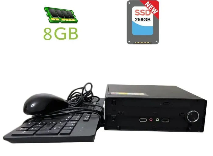 Комп'ютер SFF / Intel Core 2 Duo E7500 (2 ядра по 2.93 GHz) / 8 GB DDR3 / 256 GB SSD NEW / Intel GMA 4500 / HDMI б/в - зображення 1