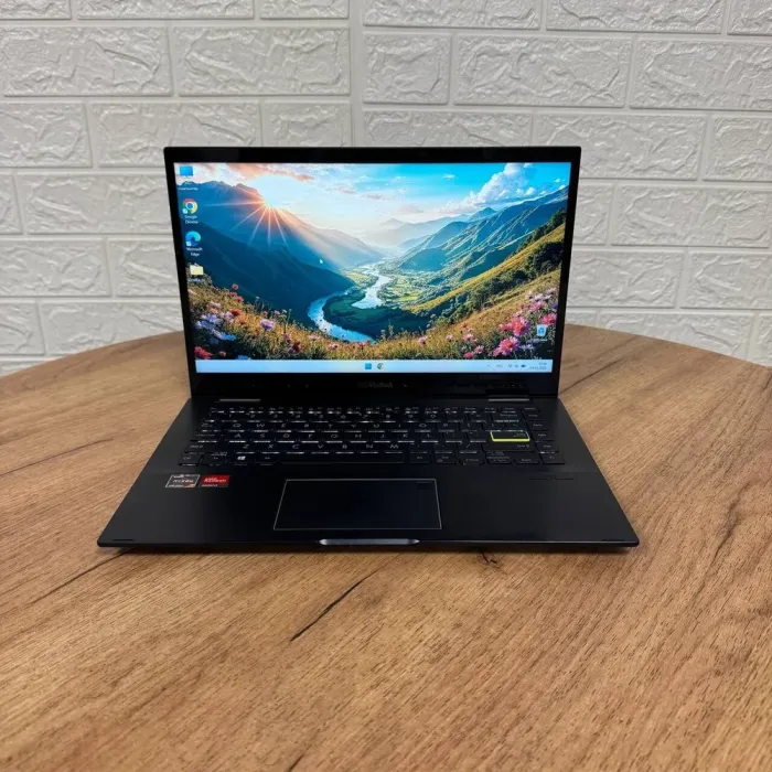 Ультрабук-трансформер Б-клас Asus VivoBook Flip 14 TM420UA / 14" (1920x1080) IPS Touch / AMD Ryzen 7 5700U (8 (16) ядер по 1.8 - 4.3 GHz) / 8 GB DDR4 / 256 GB SSD NVMe / AMD Radeon Vega Graphics / WebCam б/в - зображення 2