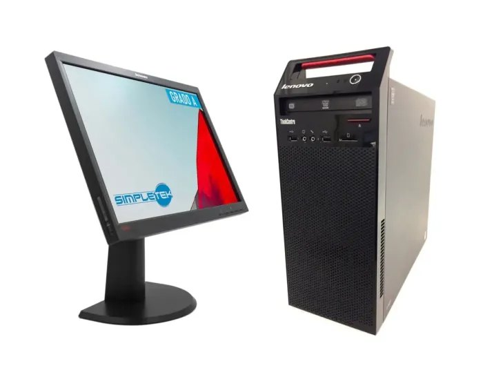 Комплект ПК: Lenovo ThinkCentre E73 Tower / Intel Core i3-4170 (2 (4) ядра по 3.7 GHz) / 8 GB DDR3 / 500 GB HDD / Intel HD Graphics 4400 + Монітор Lenovo ThinkVision L2251pwD / 22" (1920x1080) TN / 1x DVI, 1x VGA / VESA 100x100 б/в - зображення 1