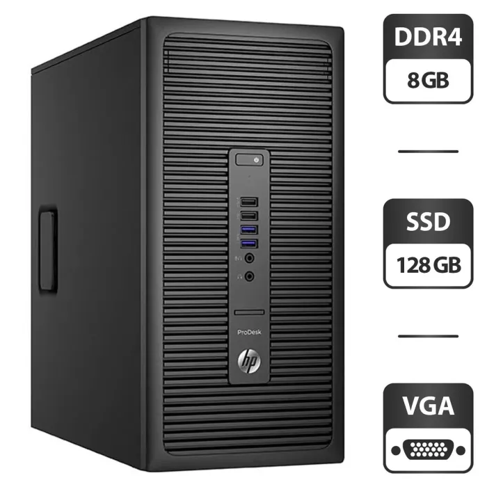 Комп'ютер HP ProDesk 600 G2 Tower / Intel Pentium G4520 (2 ядра по 3.6 GHz) / 8 GB DDR4 / 128 GB SSD / Intel HD Graphics 530 / 280W / VGA б/в - зображення 1