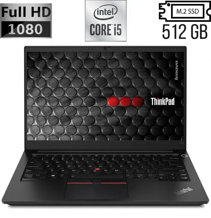 Ноутбук Б-клас Lenovo ThinkPad E14 / 14'' (1920x1080) IPS / Intel Core i5-10210U (4 (8) ядра по 1.6 - 4.2 GHz) / 16 GB DDR4 / 512 GB SSD M.2 / Intel UHD Graphics / WebCam / USB 3.1 / HDMI б/в - зображення 1