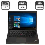 Ноутбук Б-клас Lenovo ThinkPad T450s / 14" (1600x900) TN / Intel Core i5-5300U (2 (4) ядра по 2.3 - 2.9 GHz) / 8 GB DDR3 / 180 GB SSD / Intel HD Graphics 5500 / WebCam б/в