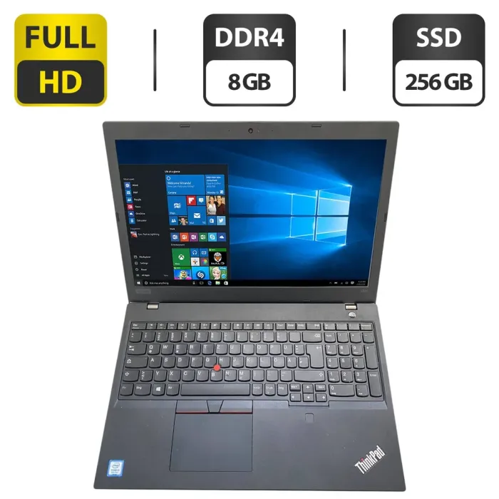 Ноутбук Lenovo ThinkPad L590 / 15.6" (1920x1080) IPS / Intel Core i3-8145U (2 (4) ядра по 2.1 - 3.9 GHz) / 8 GB DDR4 / 256 GB SSD / Intel UHD Graphics / WebCam б/в - зображення 1