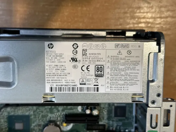 Комп'ютер HP ProDesk 600 G5 SFF / Intel Core i5-9500 (6 ядер по 3.0 - 4.4 GHz) / 8 GB DDR4 / no HDD / Intel UHD Graphics 630 / 180W / USB 3.1 / DisplayPort б/в - зображення 10