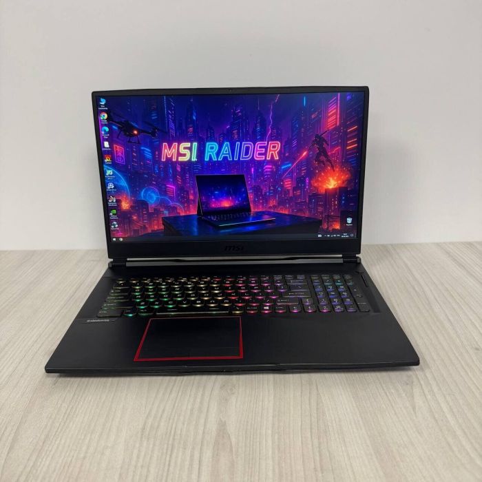 Ігровий ноутбук Б-клас MSI GE75 Raider 10SF / 17.3" (1920x1080) IPS / Intel Core i7-10750H (6 (12) ядер по 2.6 - 5.0 GHz) / 16 GB DDR4 / 512 GB SSD NVMe + 1000 GB HDD / nVidia GeForce RTX 2070, 8 GB GDDR6, 256-bit / WebCam б/в - зображення 2