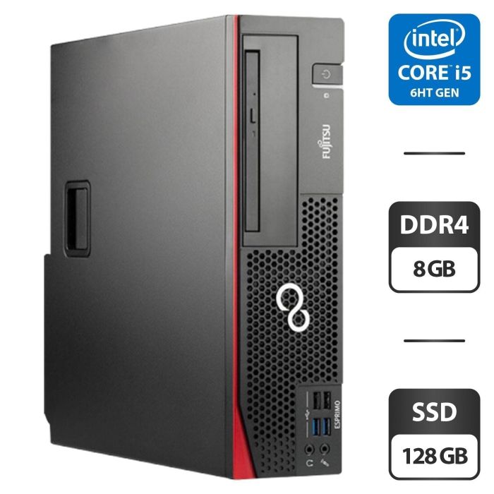 Комп'ютер Fujitsu Esprimo D556 E90 SFF / Intel Core i5-6400 (4 ядра по 2,7 - 3,3 ГГц) / 8 ГБ DDR4 / 128 ГБ SSD / Intel HD Graphics 530 / DVD-ROM б/в - изображение 1
