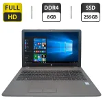 Ноутбук HP 250 G6 / 15.6" (1920x1080) IPS / Intel Core i5-7200U (2 (4) ядра по 2.5 - 3.1 GHz) / 8 GB DDR4 / 256 GB SSD / Intel HD Graphics 620 / WebCam / DVD-ROM б/в