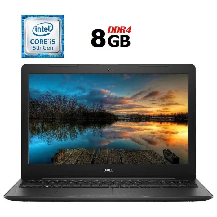Ноутбук Dell Vostro 3580 / 15.6" (1920x1080) TN / Intel Core i5-8265U (4 (8) ядра по 1.6 - 3.9 GHz) / 8 GB DDR4 / 120 GB SSD / Intel UHD Graphics 620 / WebCam / Без АКБ б/в - зображення 1