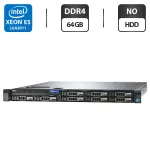 Сервер Dell PowerEdge R430 1U Rack / 2x Intel Xeon E5-2630 v3 (8 (16) ядер по 2.4 - 3.2 GHz) / 64 GB DDR4 / NO HDD / iDRAC8 with Lifecycle Controller / 2x 550W б/в
