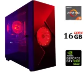 Ігровий ПК Tower / AMD Ryzen 5 5500 (6 (12) ядер по 3.6 - 4.2 GHz) / 16 GB DDR4 / 500 GB SSD / nVidia GeForce GTX 1660 Super, 6 GB GDDR6, 192-bit б/в