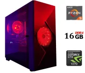 Ігровий ПК Tower / AMD Ryzen 5 5500 (6 (12) ядер по 3.6 - 4.2 GHz) / 16 GB DDR4 / 500 GB SSD / nVidia GeForce GTX 1070, 8 GB GDDR5, 256-bit б/в