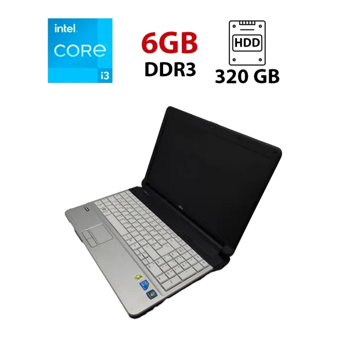 Ноутбук Fujitsu LifeBook A530 / 15.6" (1366x768) TN / Intel Core i3-380M (2 (4) ядра по 2.53 GHz) / 6 GB DDR3 / 320 GB HDD / Intel HD Graphics / WebCam б/в - зображення 1
